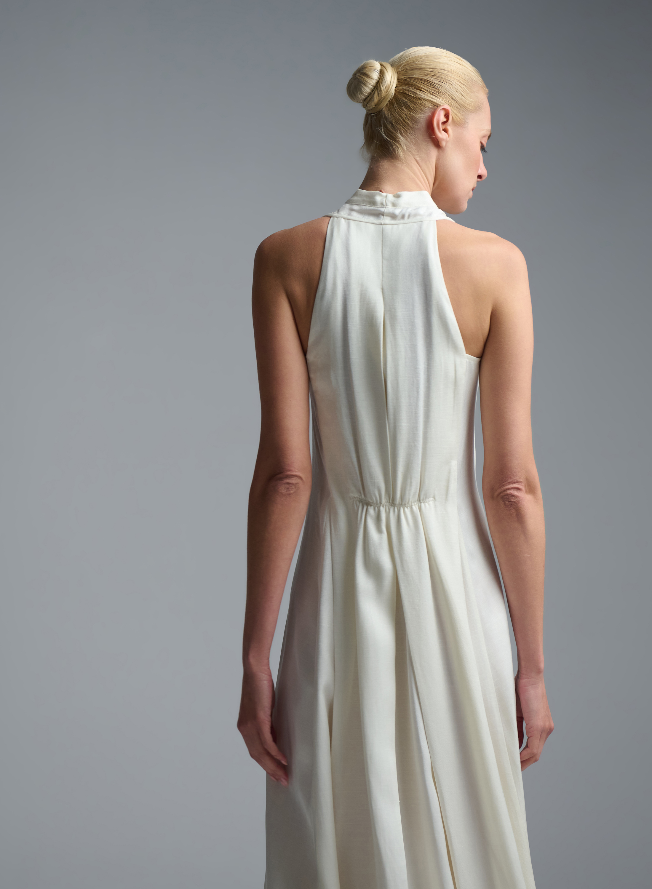 Ecru sleeveless Dress with front buttons closure Emme Marella - 7