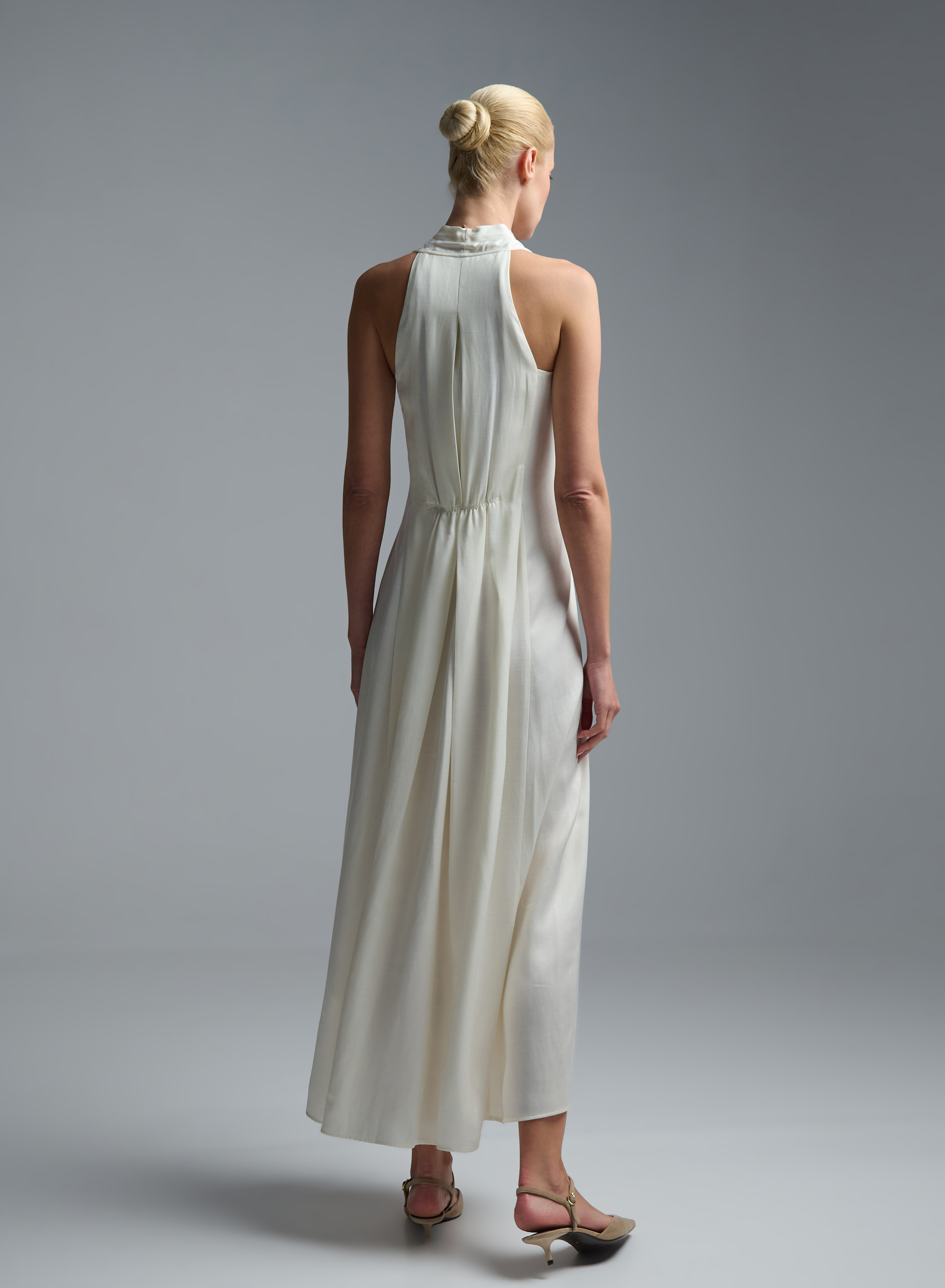 Ecru sleeveless Dress with front buttons closure Emme Marella - 8