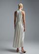 Ecru sleeveless Dress with front buttons closure Emme Marella-8
