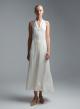 Ecru sleeveless Dress with front buttons closure Emme Marella - 0