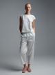 White poplin Pants with elasticated waistband and with drawstring "GLOWBLUST" Devotion Twins - 1