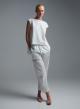 White poplin Pants with elasticated waistband and with drawstring "GLOWBLUST" Devotion Twins - 4