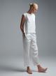 White poplin Pants with elasticated waistband and with drawstring "GLOWBLUST" Devotion Twins - 2