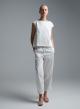 White poplin Pants with elasticated waistband and with drawstring "GLOWBLUST" Devotion Twins - 3