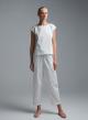 White poplin Pants with elasticated waistband and with drawstring "GLOWBLUST" Devotion Twins - 0
