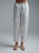 White poplin Pants with elasticated waistband and with drawstring "GLOWBLUST" Devotion Twins-5