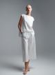 White popline cropped Pants with elasticated waistband  "RADIANCE" Devotion Twins - 0