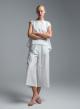 White popline cropped Pants with elasticated waistband  "RADIANCE" Devotion Twins - 2