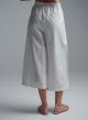 White popline cropped Pants with elasticated waistband  "RADIANCE" Devotion Twins-5