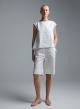 White popline Bermuda Shorts with elasticated rear waistband "MOON" Devotion Twins - 0