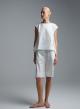 White popline Bermuda Shorts with elasticated rear waistband "MOON" Devotion Twins - 2