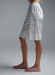 White popline Bermuda Shorts with elasticated rear waistband "MOON" Devotion Twins - 3