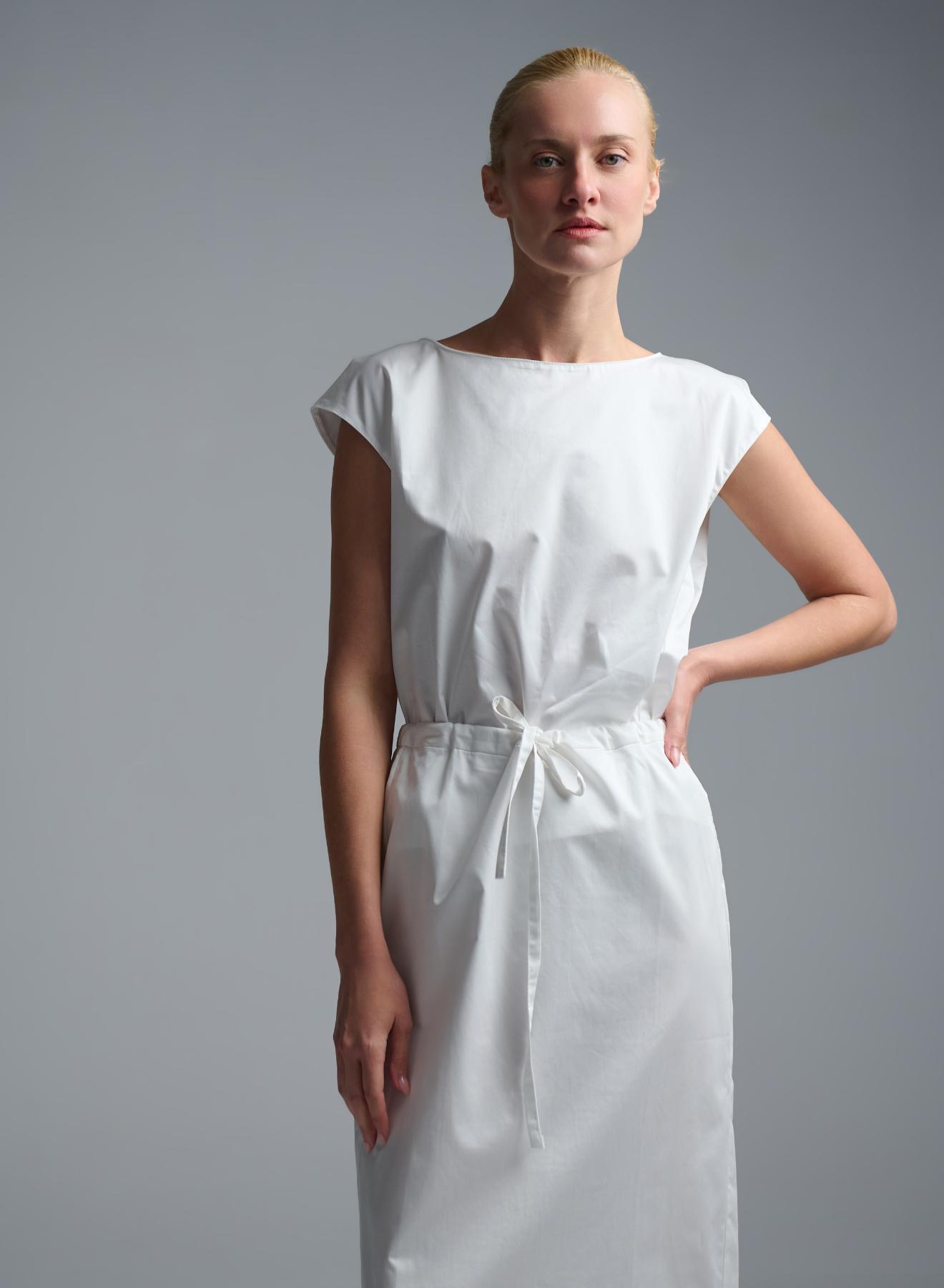 White popline Skirt with drawstring elasticated waistmand  "EVA" Devotion Twins - 2