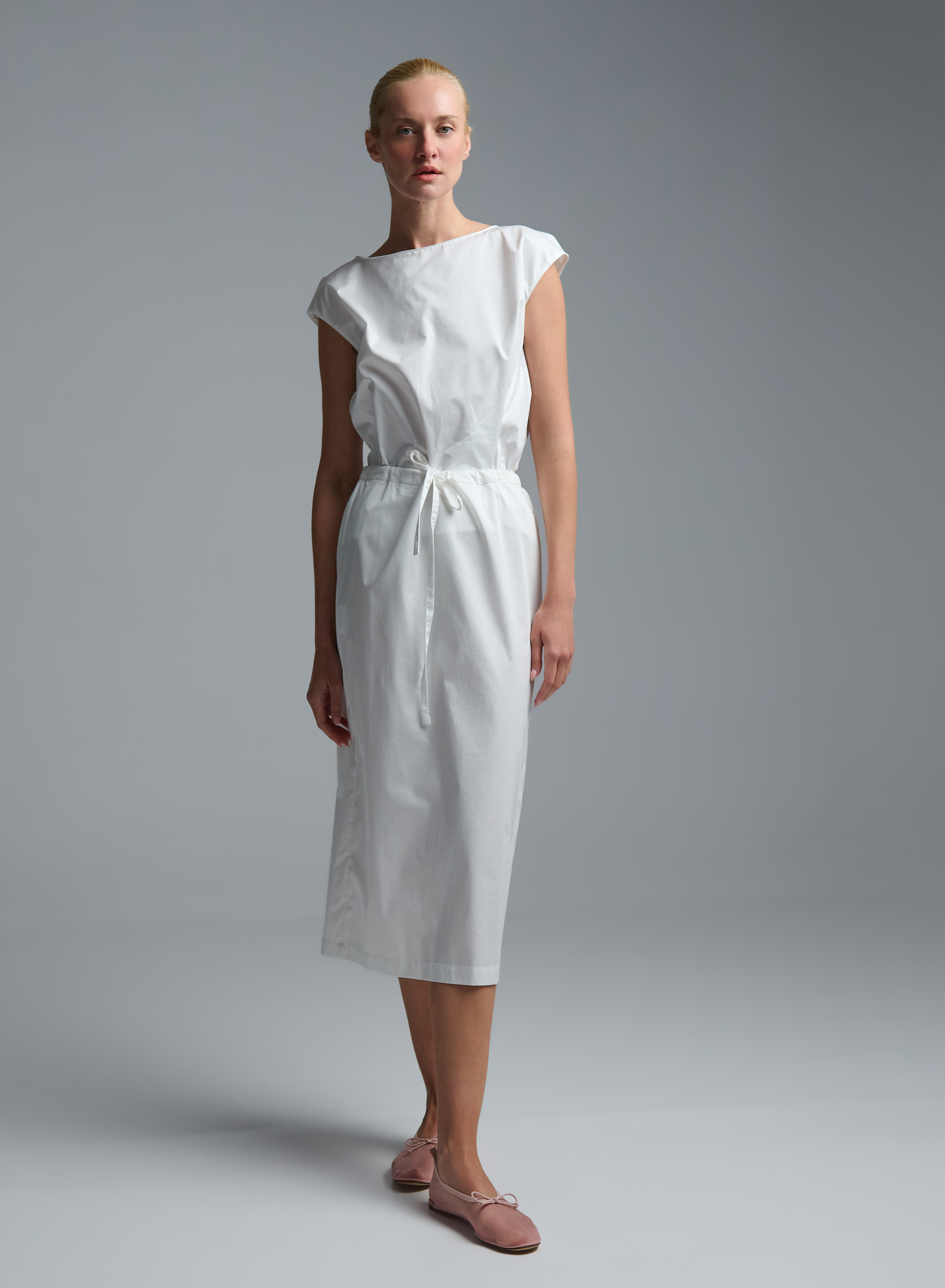 White popline Skirt with drawstring elasticated waistmand  "EVA" Devotion Twins - 0