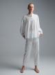 White voile Shirt with round neckline "BLOOM" Devotion Twins - 2