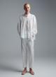 White voile Shirt with round neckline "BLOOM" Devotion Twins - 3