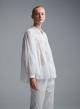 White voile Shirt with round neckline "BLOOM" Devotion Twins-5