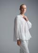 White voile Shirt with round neckline "BLOOM" Devotion Twins - 0