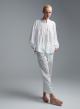White voile Shirt with round neckline "BLOOM" Devotion Twins - 1