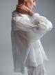 White voile Shirt with round neckline "BLOOM" Devotion Twins-7