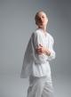 White voile Shirt with round neckline "BLOOM" Devotion Twins-6