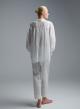 White voile Shirt with round neckline "BLOOM" Devotion Twins-10