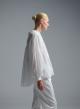 White voile Shirt with round neckline "BLOOM" Devotion Twins-9