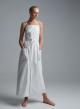 White popline two pieces Dress with straps "SOLONA" Devotion Twins - 1