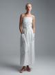 White popline two pieces Dress with straps "SOLONA" Devotion Twins - 2