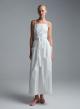 White popline two pieces Dress with straps "SOLONA" Devotion Twins - 0