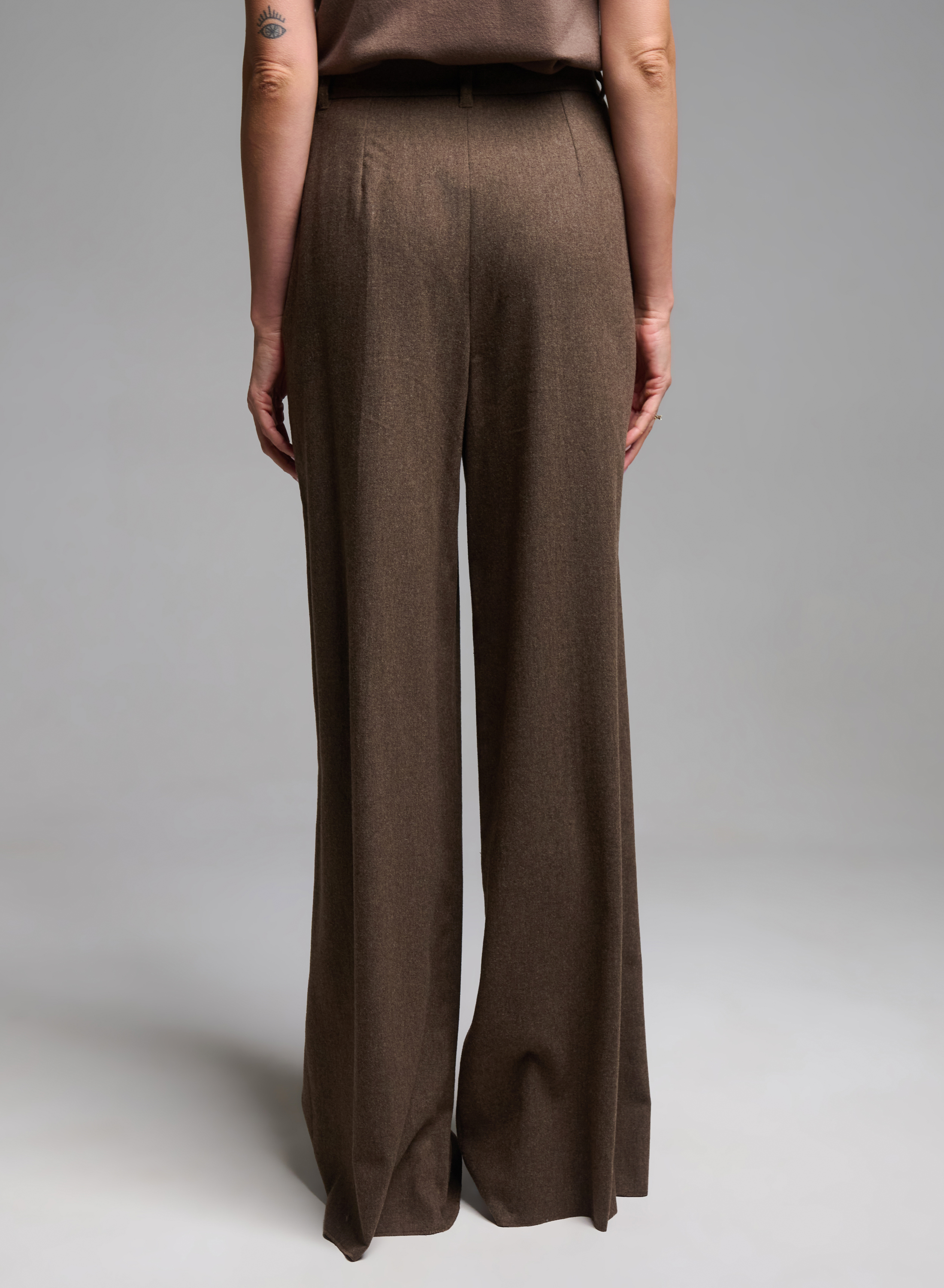 Taupe wide legs Trousers with pleats Emme Marella - 3