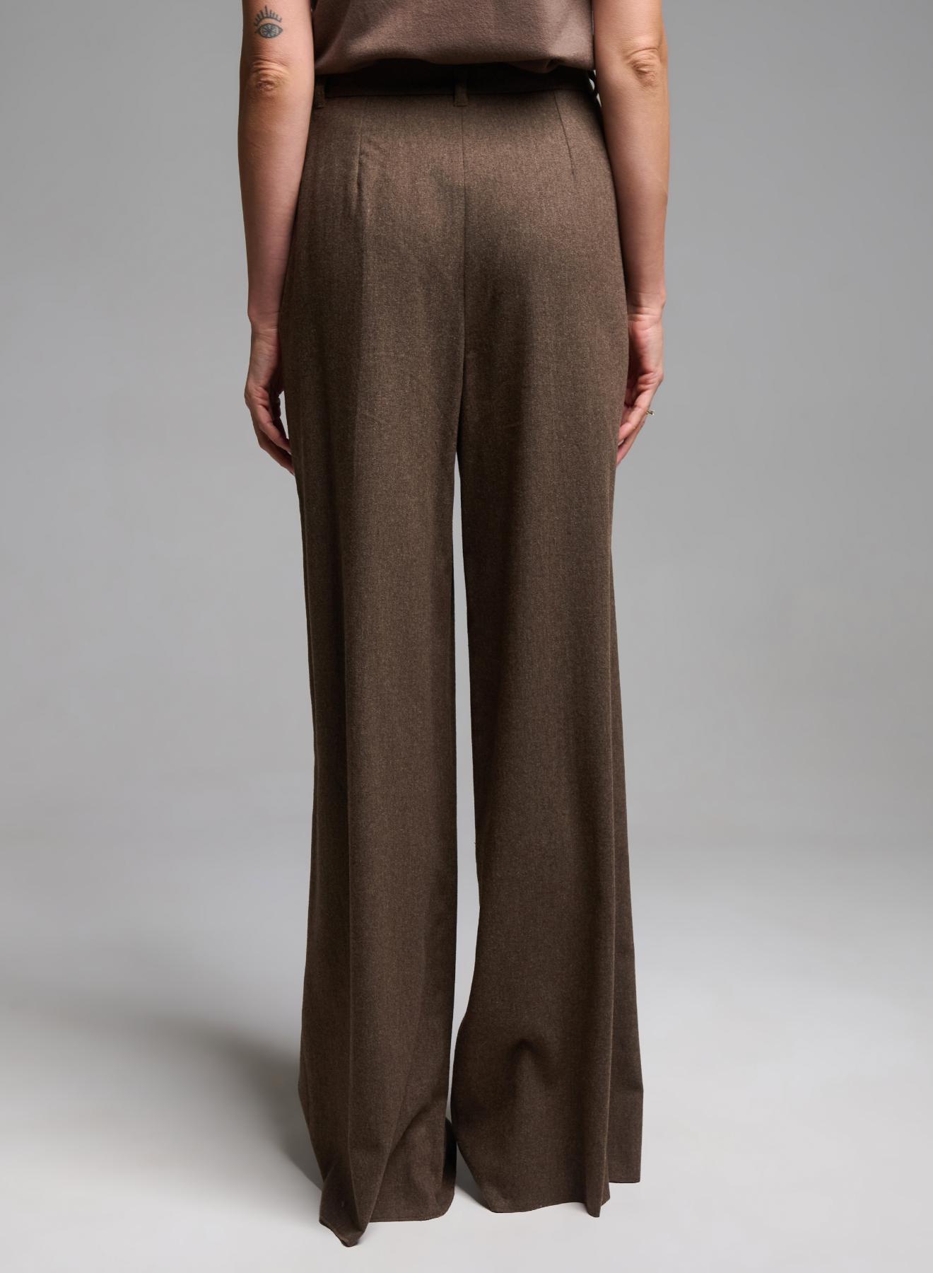 Taupe wide legs Trousers with pleats Emme Marella - 4