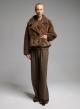 Taupe wide legs Trousers with pleats Emme Marella - 4