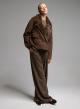 Chocolate Overcoat with eco Fur lapels Alessia Massimo - 2