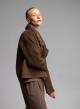 Chocolate Overcoat with eco Fur lapels Alessia Massimo - 4