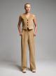 Camel straight fit corduroy Trousers Emme Marella - 4