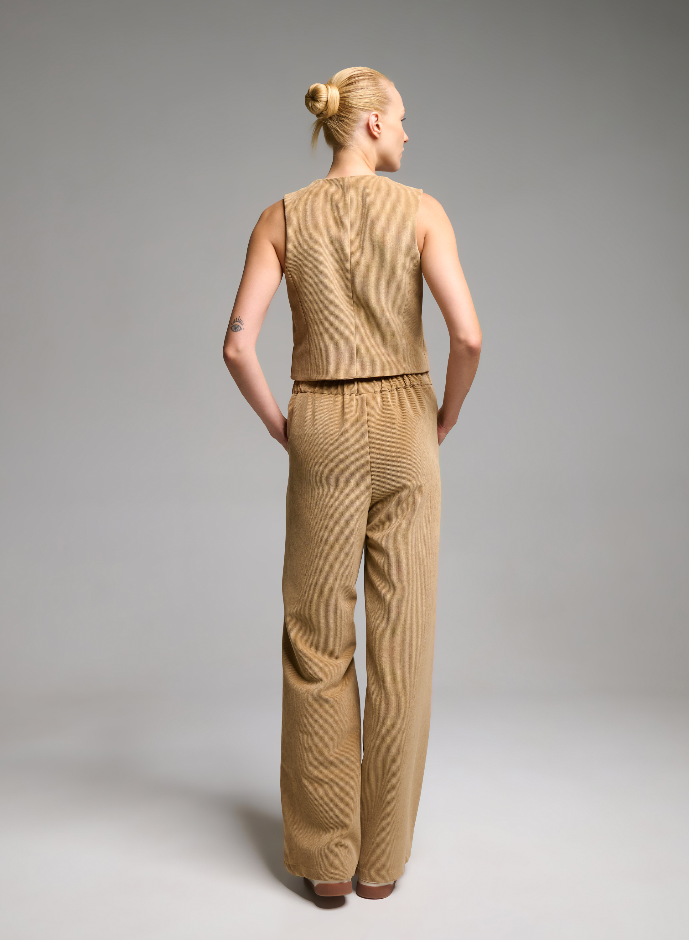 Camel straight fit corduroy Trousers Emme Marella - 5