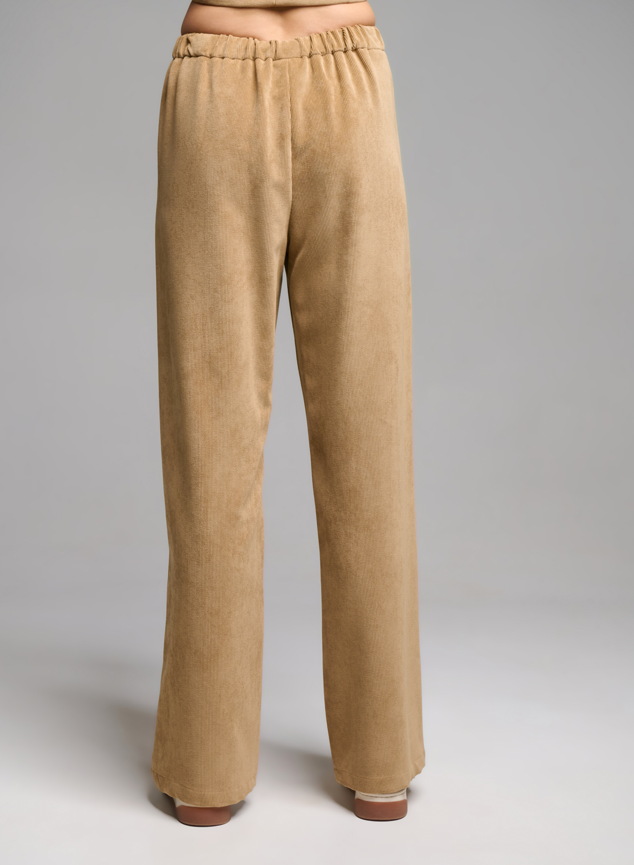 Camel straight fit corduroy Trousers Emme Marella - 7