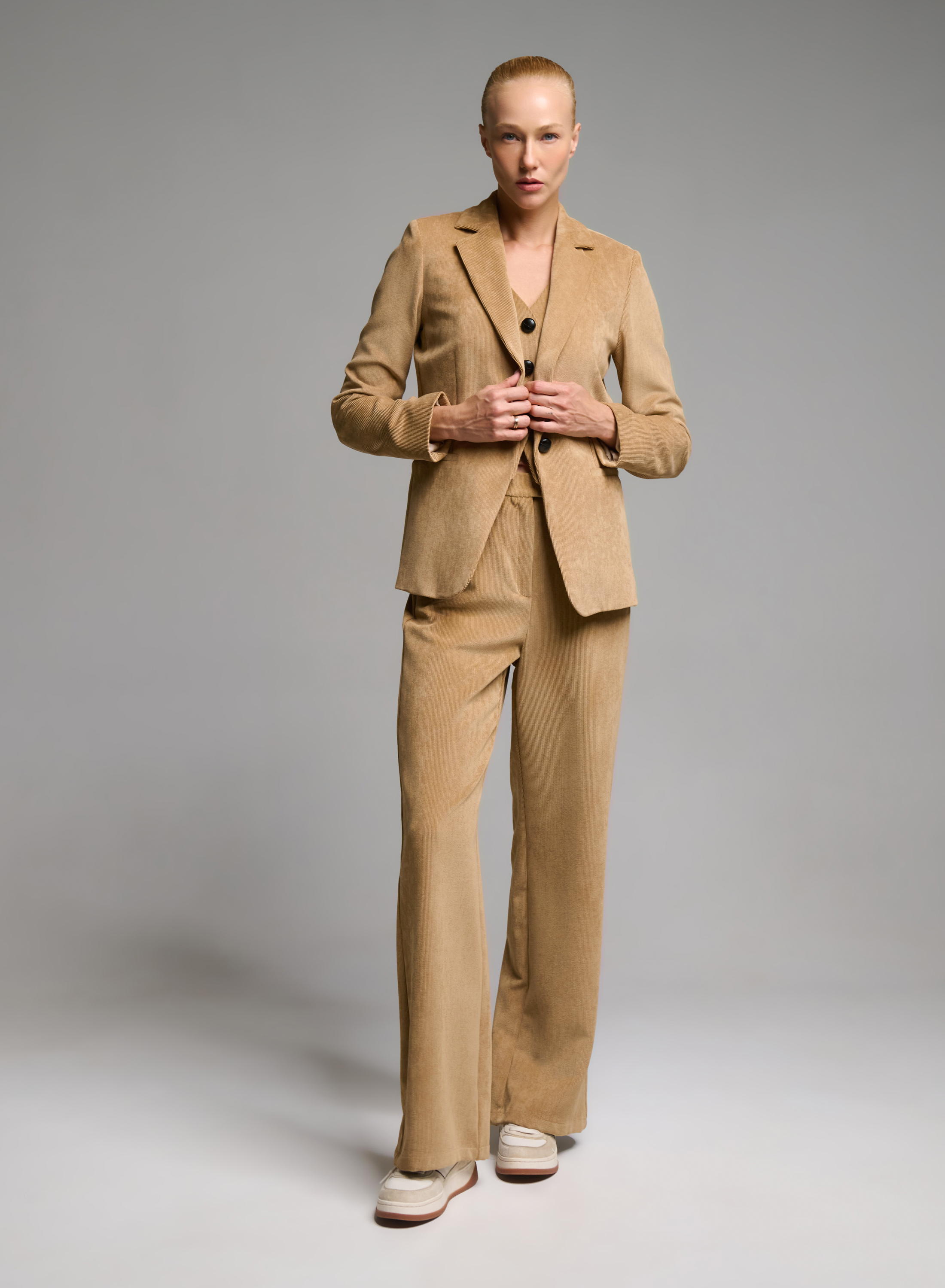 Camel single buttoned corduroy Jacket Emme Marella - 1