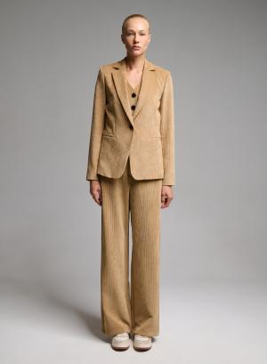 Camel straight fit corduroy Trousers Emme Marella - 65755