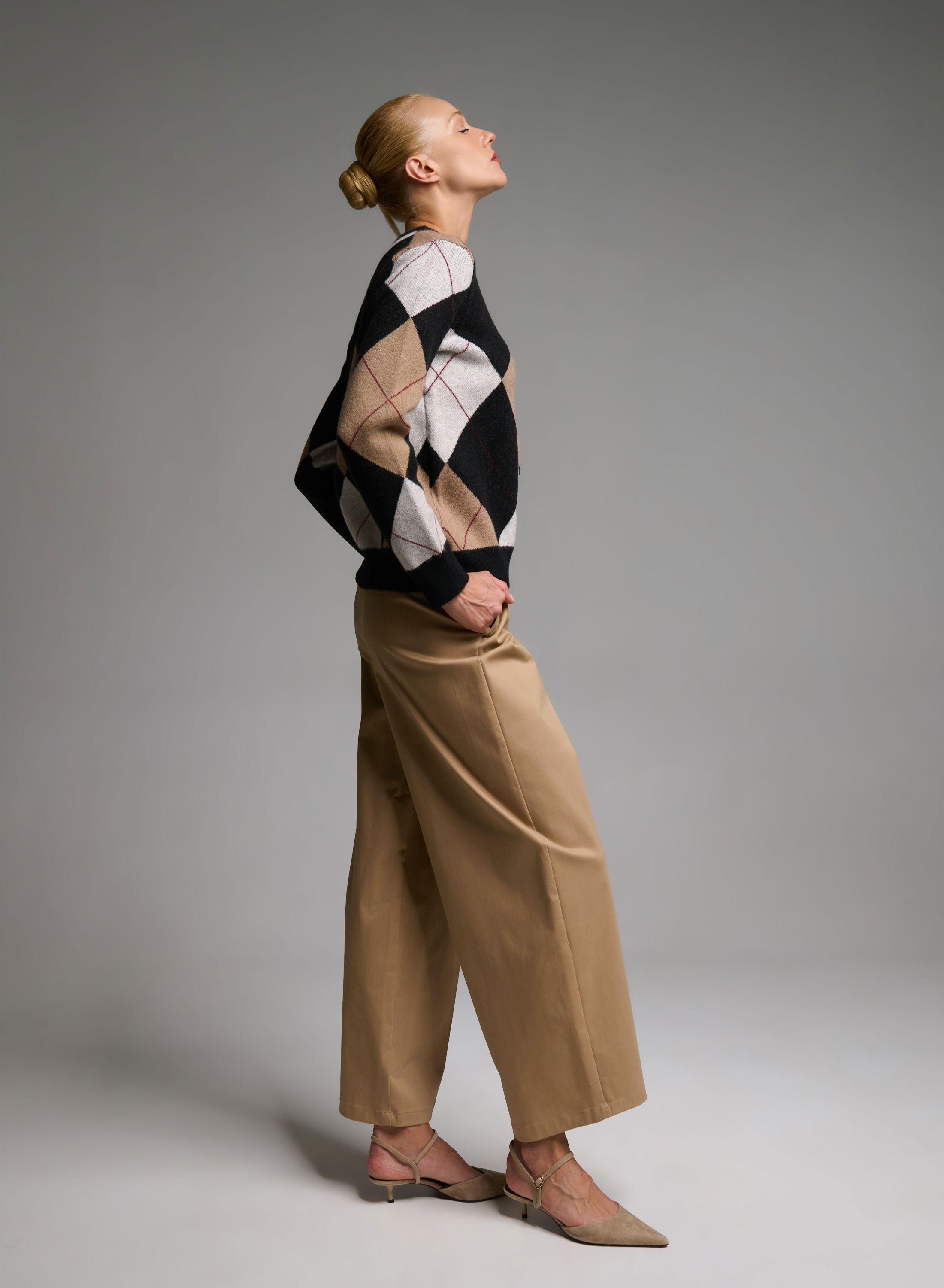 Camel wide legs Trousers with pleats Emme Marella - 2