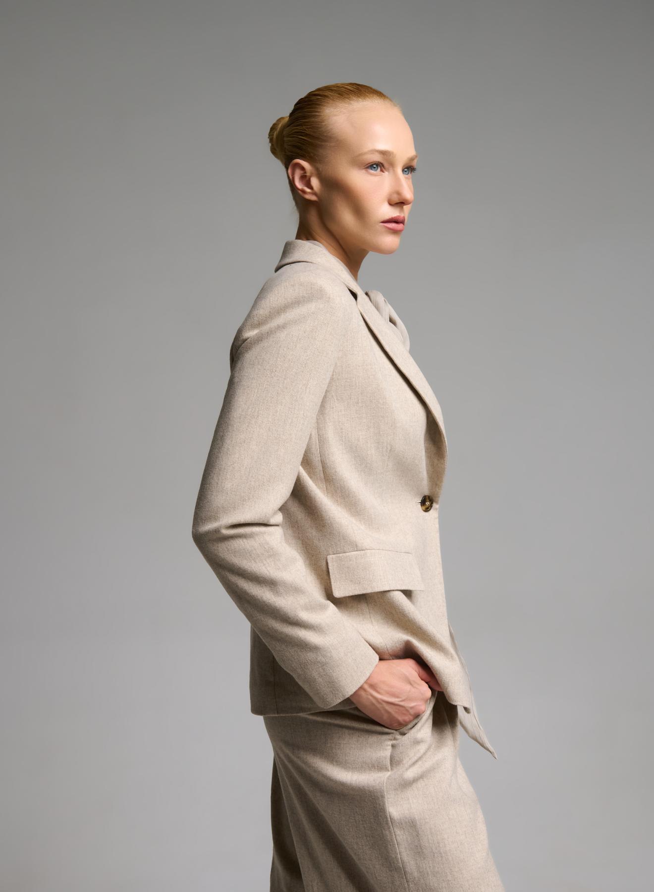 Beiges single buttoned Jacket Emme Marella - 4