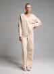 Cream straight fit Sweatpants with elasticated waistband with drawstring Vicolo - 0