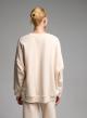 Cream loose fit Sweatshirt with V neckline Vicolo-5