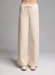 Cream straight fit Sweatpants with elasticated waistband with drawstring Vicolo - 2