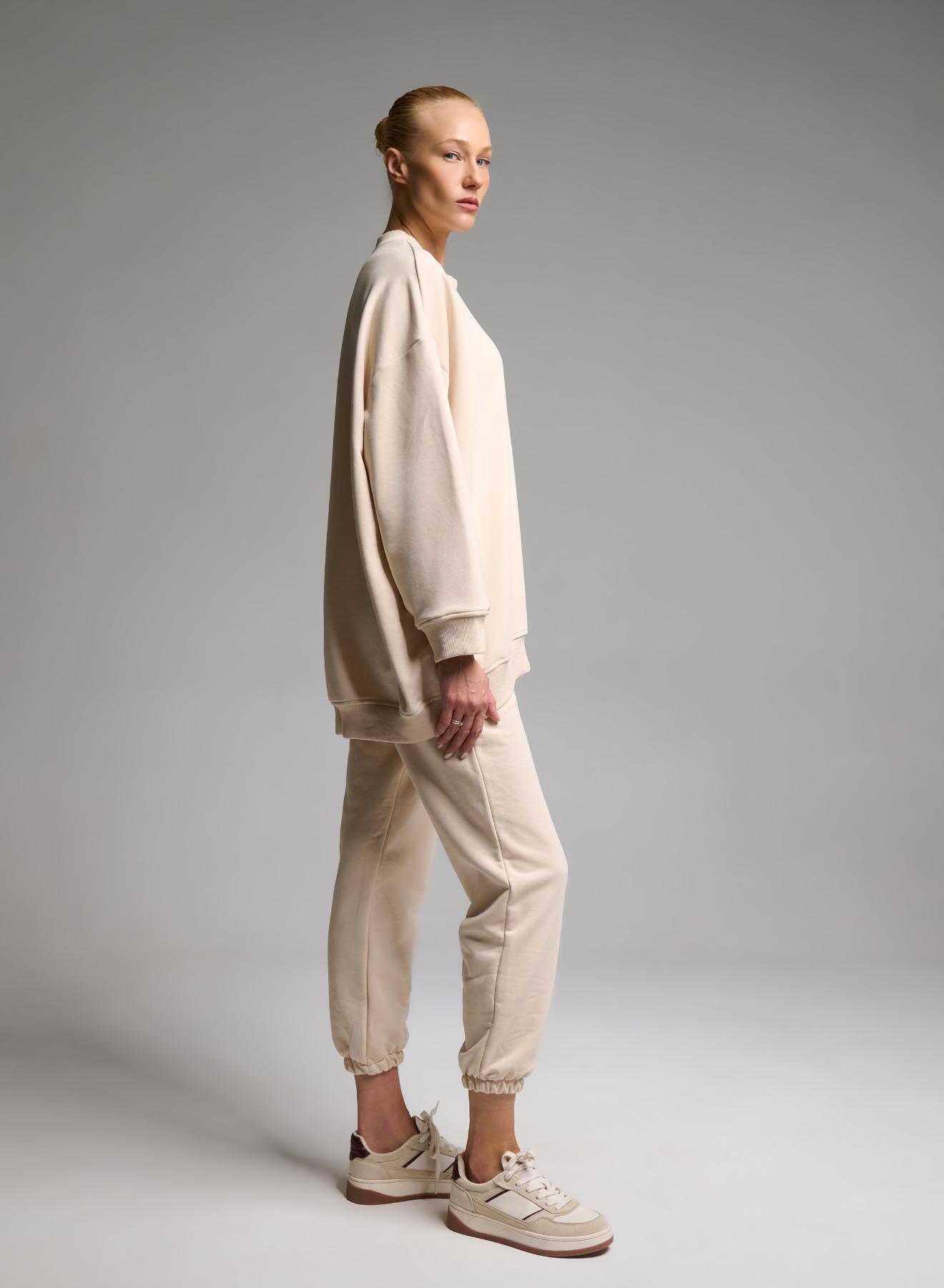 Cream Sweatpants with elasticated hem Vicolo - 2