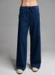 Μπλε wide leg Παντελόνι joggers Jean με λάστιχο και κορδόνι στη μέση Emme Marella - 3