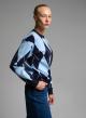 Blue-Light Blue diamond pattern knitted Blouse Mon Amour Pour Toi - 2