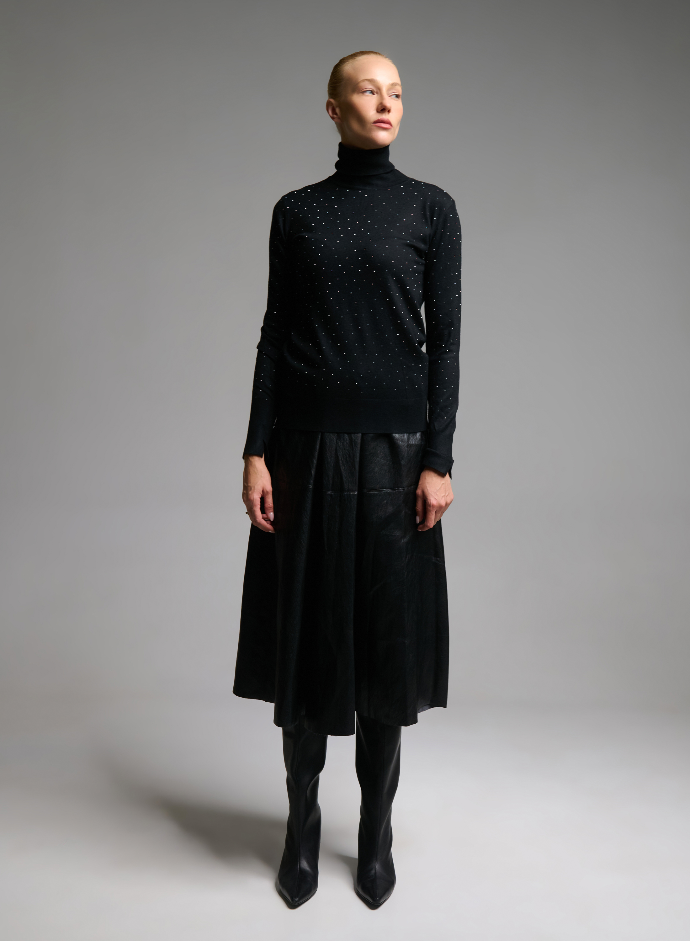 Black eco leather Skirt with elasticated waistband Vicolo - 1