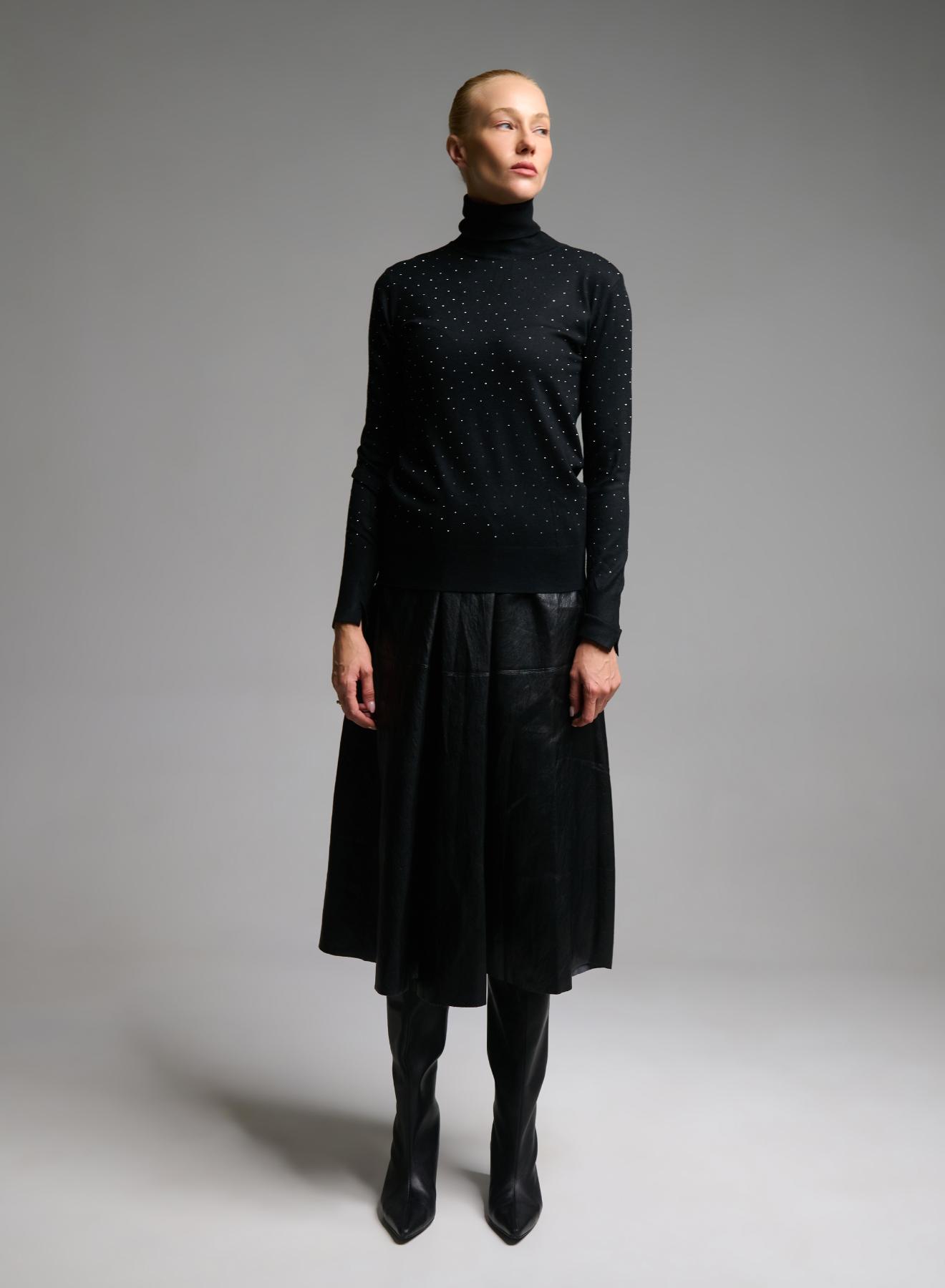 Black eco leather Skirt with elasticated waistband Vicolo - 2